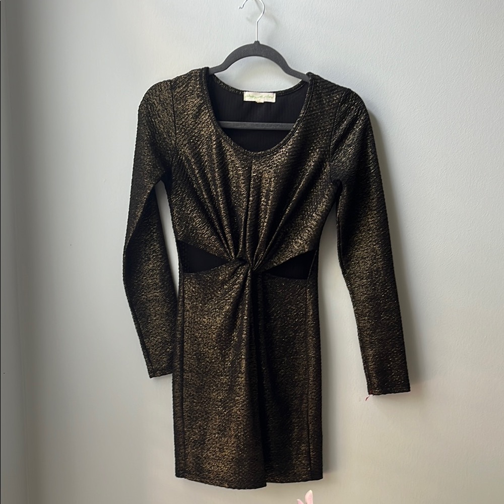 Elegant Black and Gold Women's Dress